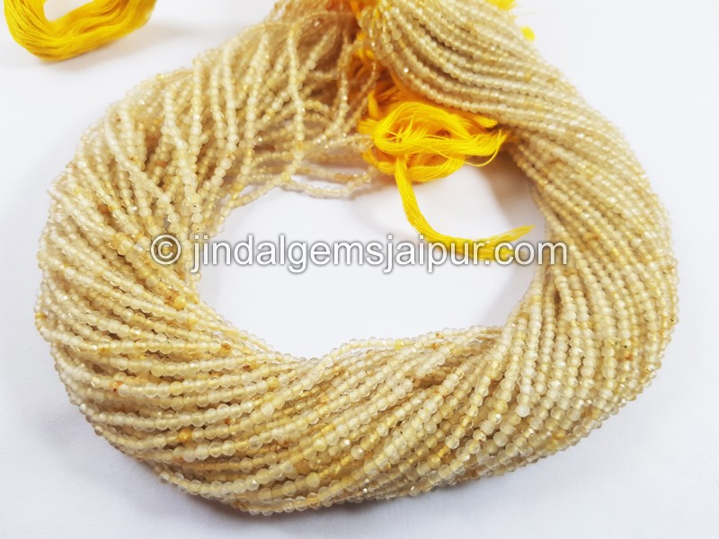 Golden Rutile Micro Cut Round Beads